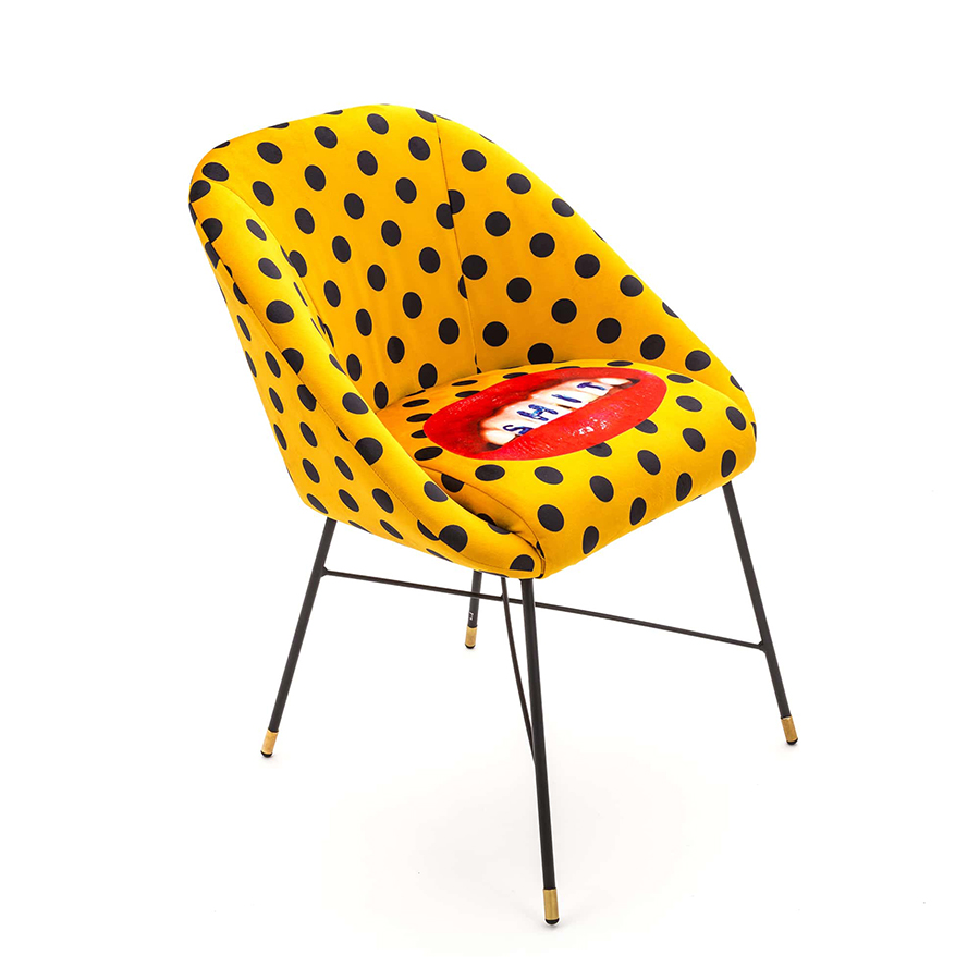 SELETTI chaise rembourrée TOILETPAPER PADDED CHAIR (Shit - Tissu en polyester, Structure en bois, po