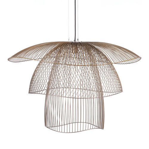 FORESTIER lampe à suspension PAPILLON LARGE (Champagne - Métal)
