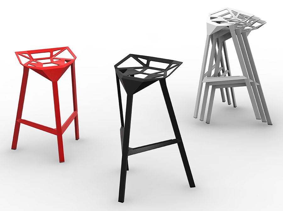 MAGIS set of 2 outdoor stools STOOL ONE H 74 cm