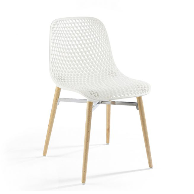 INFINITI chaise NEXT 4 LEGS (Blanc - ABS polypropylène / Hêtre massif)