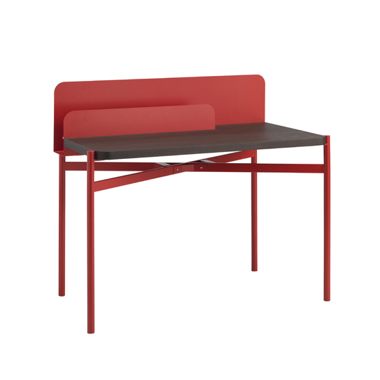 MEME DESIGN bureau ACCADEMY (Couleur au choix - métal et chêne teinté fumé)