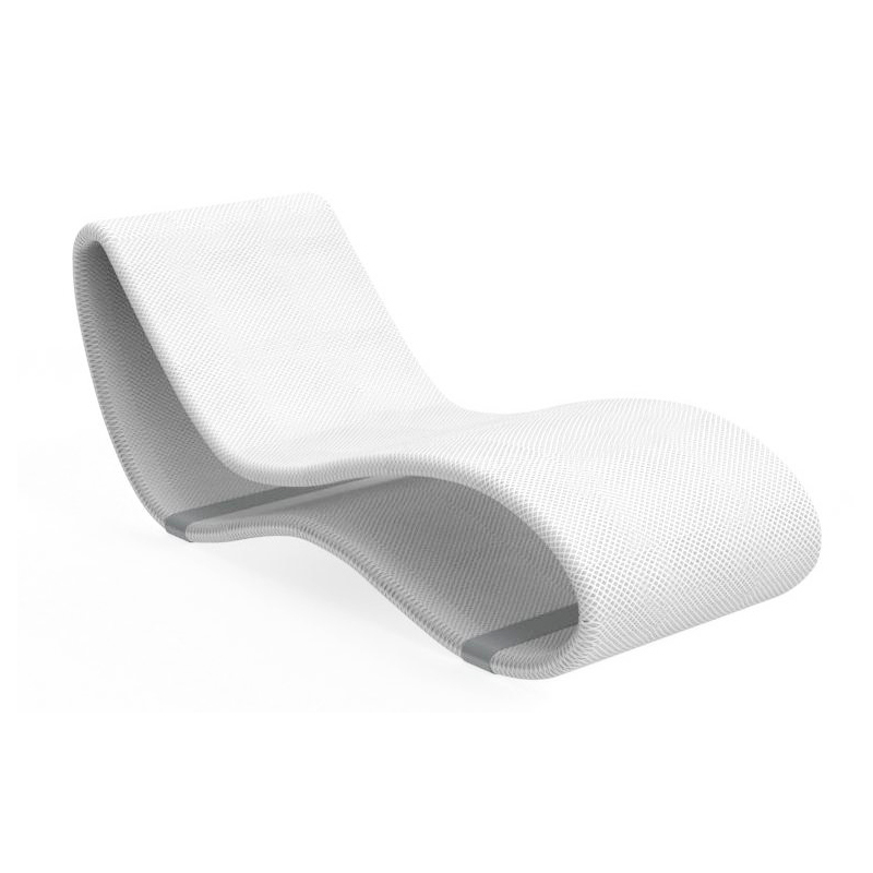 TALENTI bain de soleil chaise longue d'extérieur BREEZ 2.0 Collection Premium (White - Aluminium et 