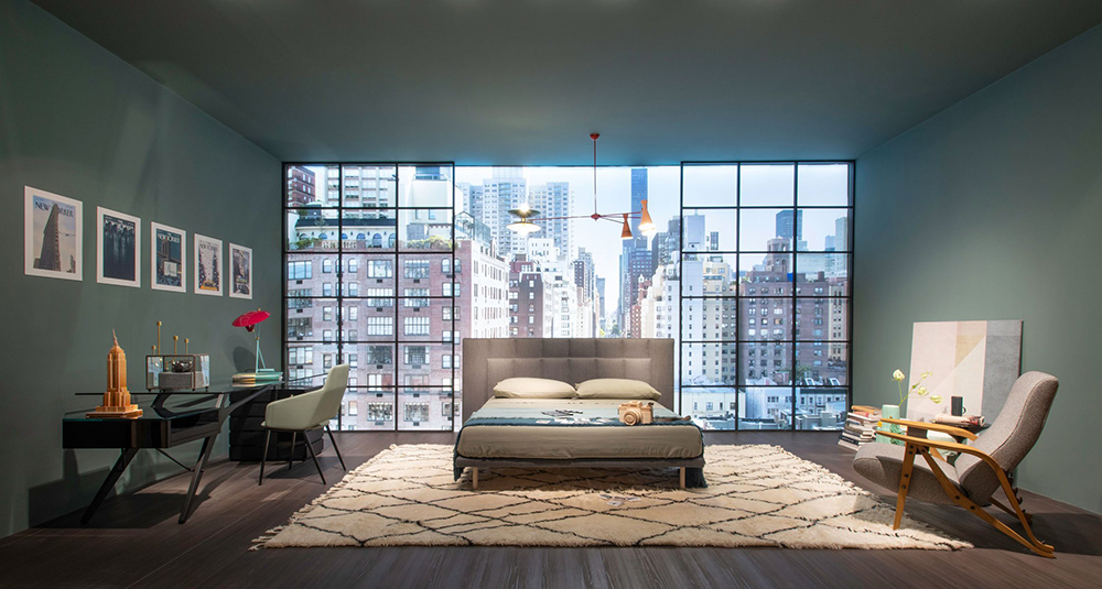 ZANOTTA double bed GRANGALA 1879/1 with a single net for a mattress size 160 x 200 cm