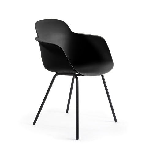 INFINITI chaise avec accoudoirs SICLA 4 LEGS (noir carbone - Polypropylène et acier verni noir)