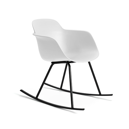 INFINITI chaise fauteuil à bascule SICLA ROCKING (Blanc - Polypropylène et acier verni noir)