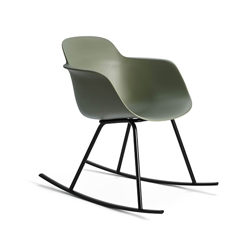 INFINITI chaise fauteuil à bascule SICLA ROCKING (Vert militaire - Polypropylène et acier verni noir