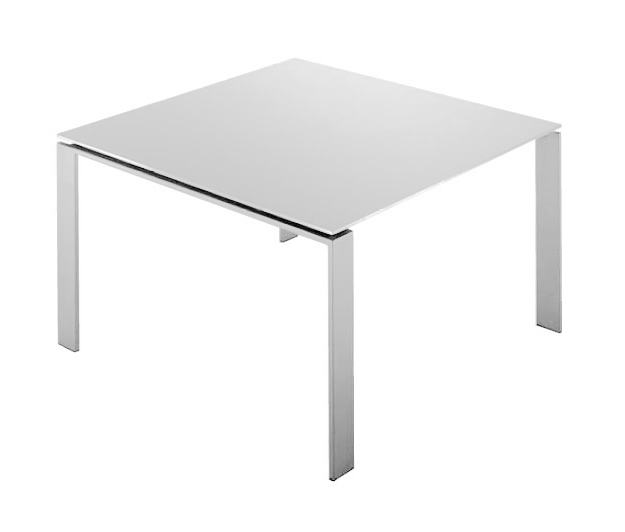 KARTELL table FOUR SOFT TOUCH 128x128xH72 cm (Plateau blanc - Pieds blanc - Plateau en laminé soft t