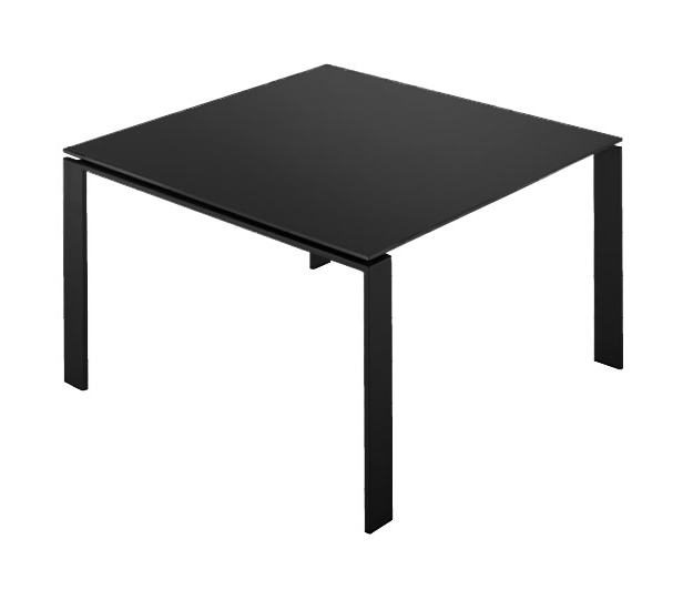KARTELL table FOUR SOFT TOUCH 128x128xH72 cm (Plateau noir - Pieds noirs - Plateau en laminé soft to
