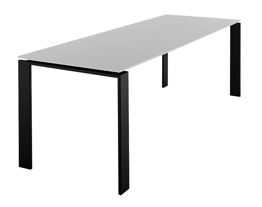 KARTELL table FOUR SOFT TOUCH 223x79xH72 cm (Plateau blanc - Pieds noir - Plateau en laminé soft tou
