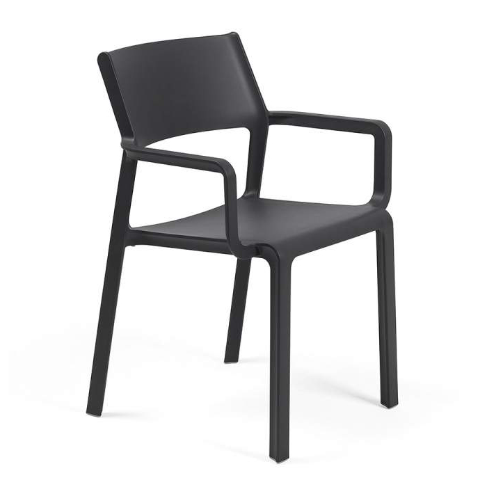 NARDI set de 4 chaises avec accoudoirs pour extérieur TRILL ARMCHAIR (Anthracite - Polypropylène PRV