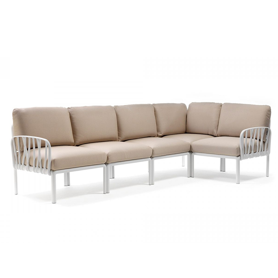 NARDI canapé pour extérieur KOMODO 5 (Blanc / Canvas - Polypropylène fibre de verre et tissu Sunbrel