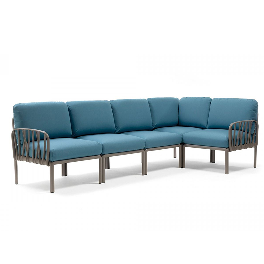 NARDI canapé pour extérieur KOMODO 5 (Tortourelle / Adriatic - Polypropylène fibre de verre et tissu