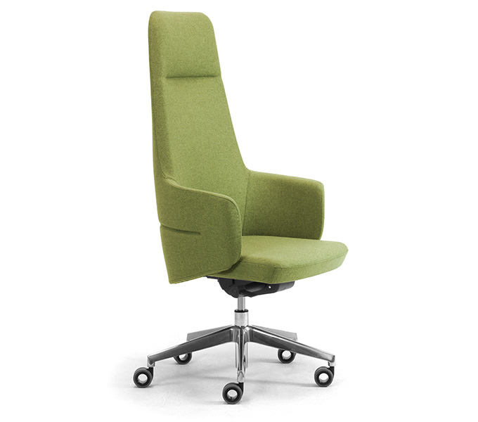 LEYFORM fauteuil de bureau haute OPERA 2900 (Cat. F - aluminium, acier chromé et tissu)