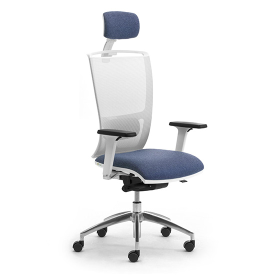 LEYFORM fauteuil de bureau haute COMETA W 55062 avec accoudoirs (Cat. P et résille - aluminium, acier chromé et Cuir plus)