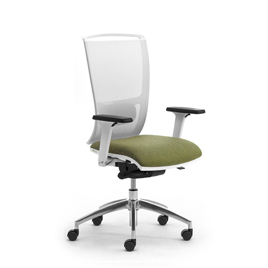 LEYFORM fauteuil de bureau COMETA W 55162 avec accoudoirs (Cat. B et résille - aluminium, acier chromé et tissu)