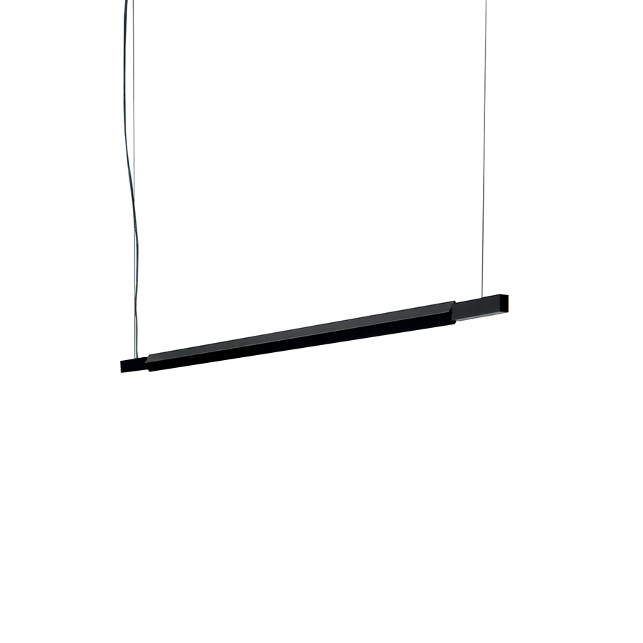NEMO lampe à suspension LINESCAPES HORIZONTAL (noir, 130 cm, 3000K - aluminium et polycarbonate)