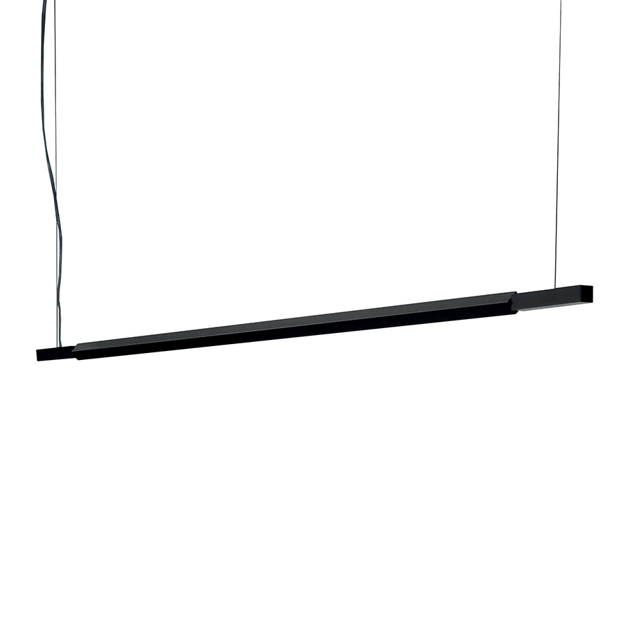 NEMO lampe à suspension LINESCAPES HORIZONTAL (noir, 195 cm, 3000K - aluminium et polycarbonate)