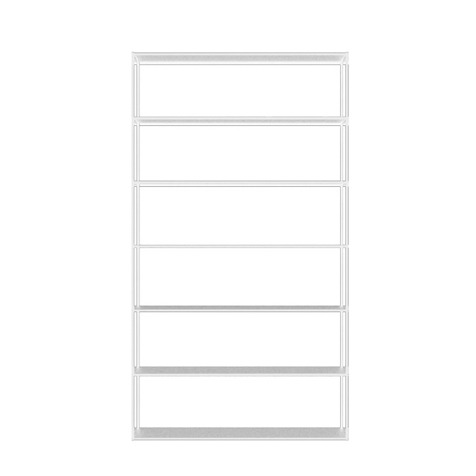 ZEUS bibliothèque murale EASY IRONY composition A (Blanc gaufré - Métal verni)