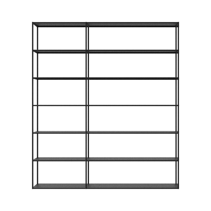 ZEUS bibliothèque murale EASY IRONY composition B (Noir cuivré sablé - Métal verni)