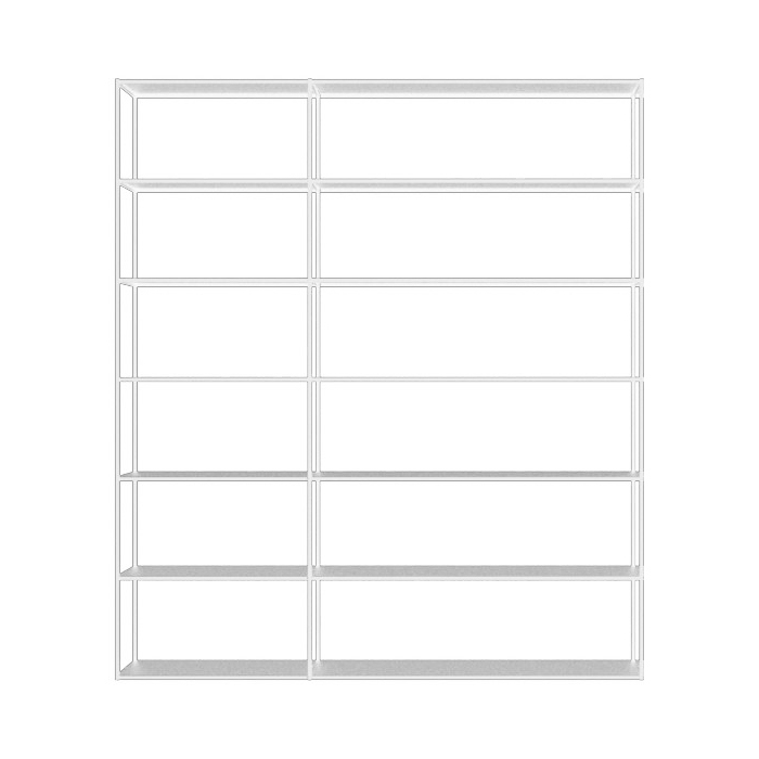 ZEUS bibliothèque murale EASY IRONY composition B (Blanc gaufré - Métal verni)