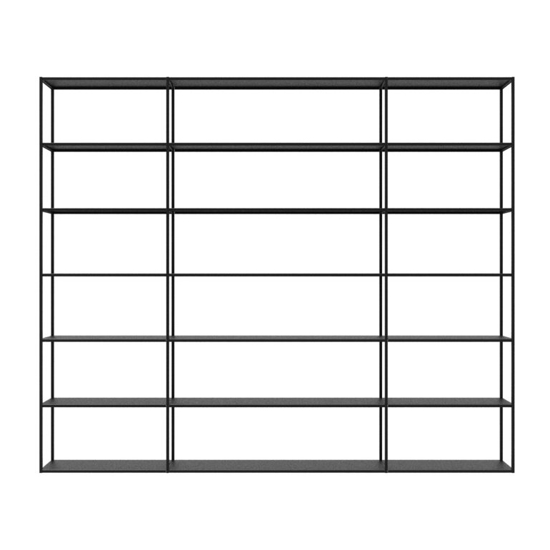 ZEUS bibliothèque murale EASY IRONY composition C (Noir cuivré sablé - Métal verni)