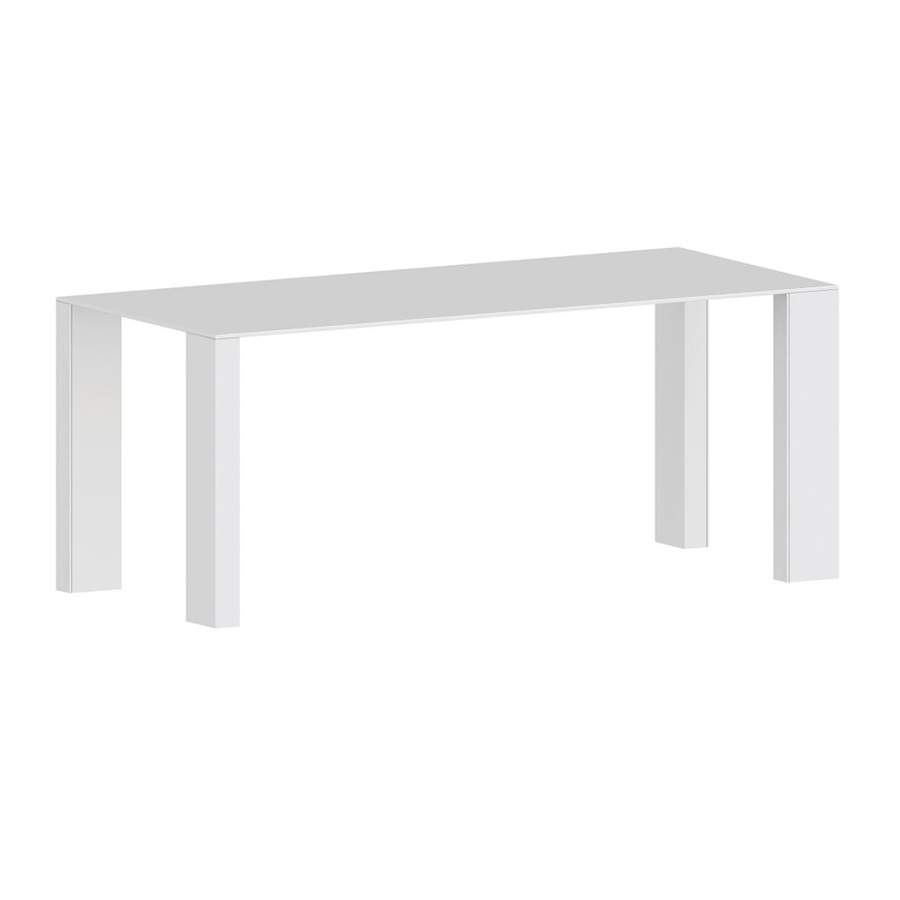 ZEUS table rectangulaire BIG GIM (L 200 cm - métal verni blanc gaufré)