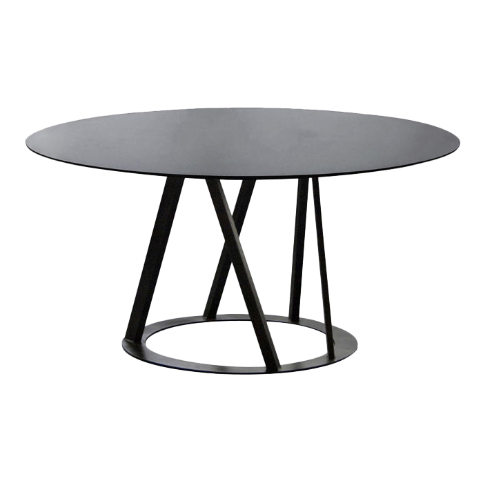 ZEUS table ronde BIG IRONY ROUND (Noir cuivré sablé - Métal verni)