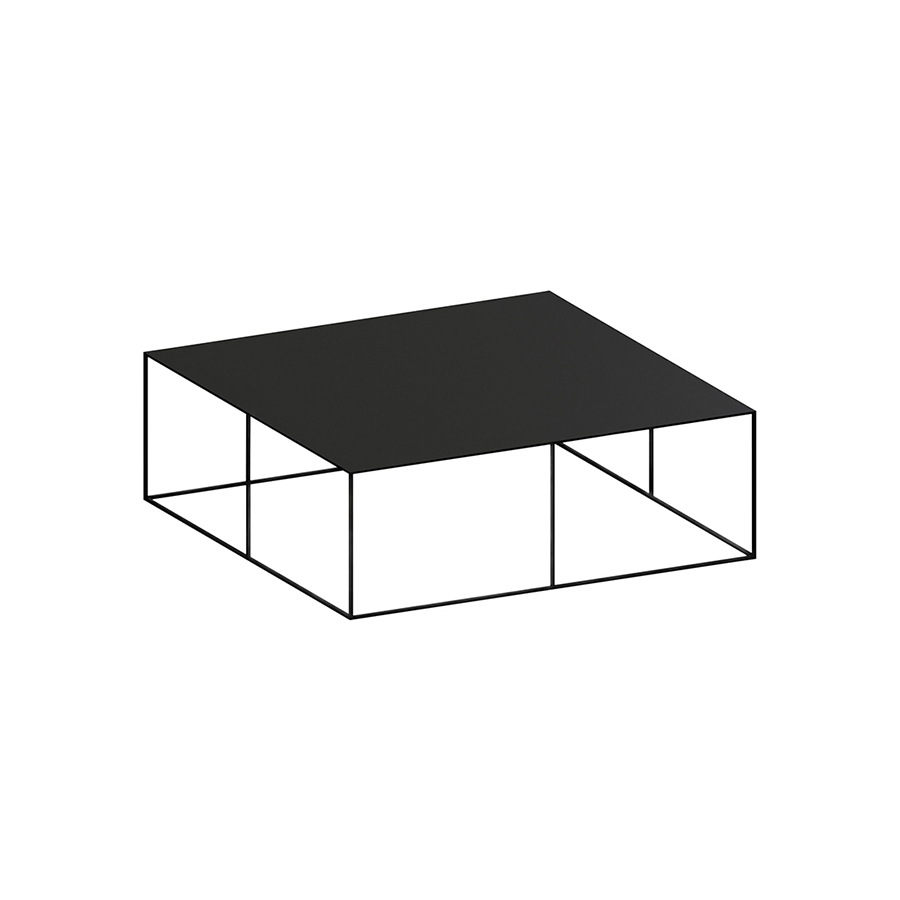 ZEUS table basse carré SLIM IRONY LOW TABLE (L 70 cm - métal verni noir cuivré sablé)