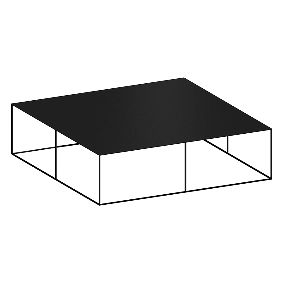 ZEUS table basse carré SLIM IRONY LOW TABLE (L 124 cm - métal verni noir cuivré sablé)