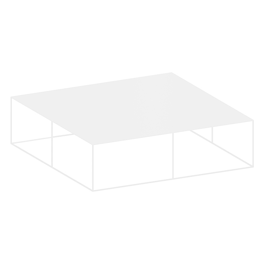 ZEUS table basse carré SLIM IRONY LOW TABLE (L 124 cm - métal verni blanc gaufré)