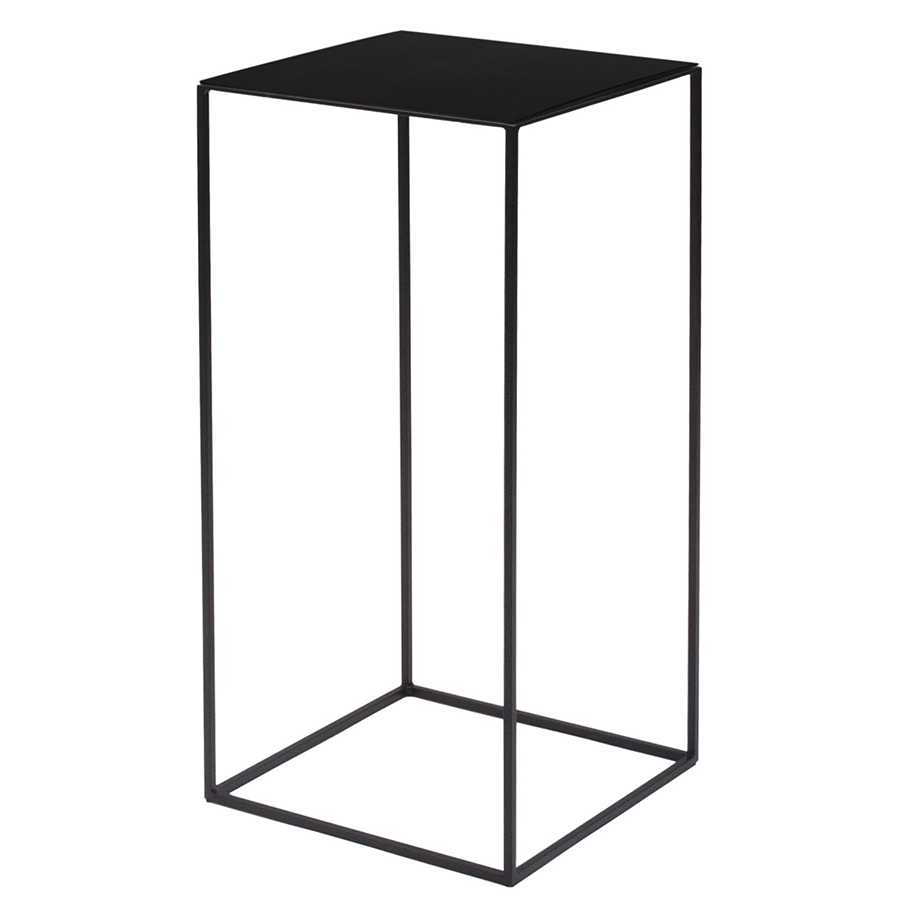 ZEUS table basse carré SLIM IRONY LOW TABLE 31 x 31 cm (H 64 cm - métal verni noir cuivré sablé)