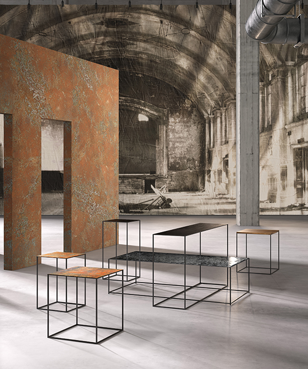 ZEUS table basse carré SLIM IRONY LOW TABLE 41 x 41 cm