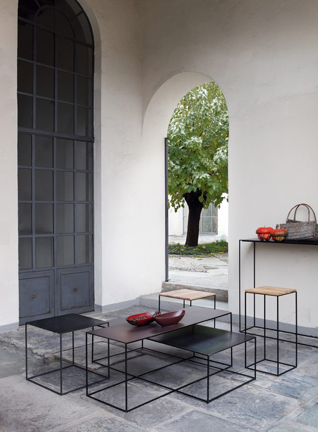 ZEUS table basse carré SLIM IRONY LOW TABLE 41 x 41 cm