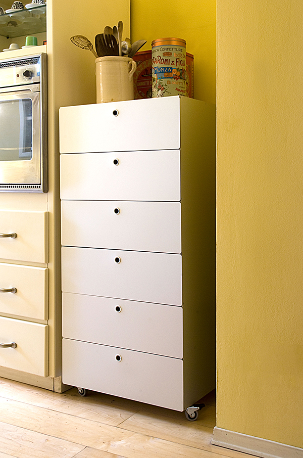 KRIPTONITE meuble à tiroirs sur roulettes 6 tiroirs L 60 cm