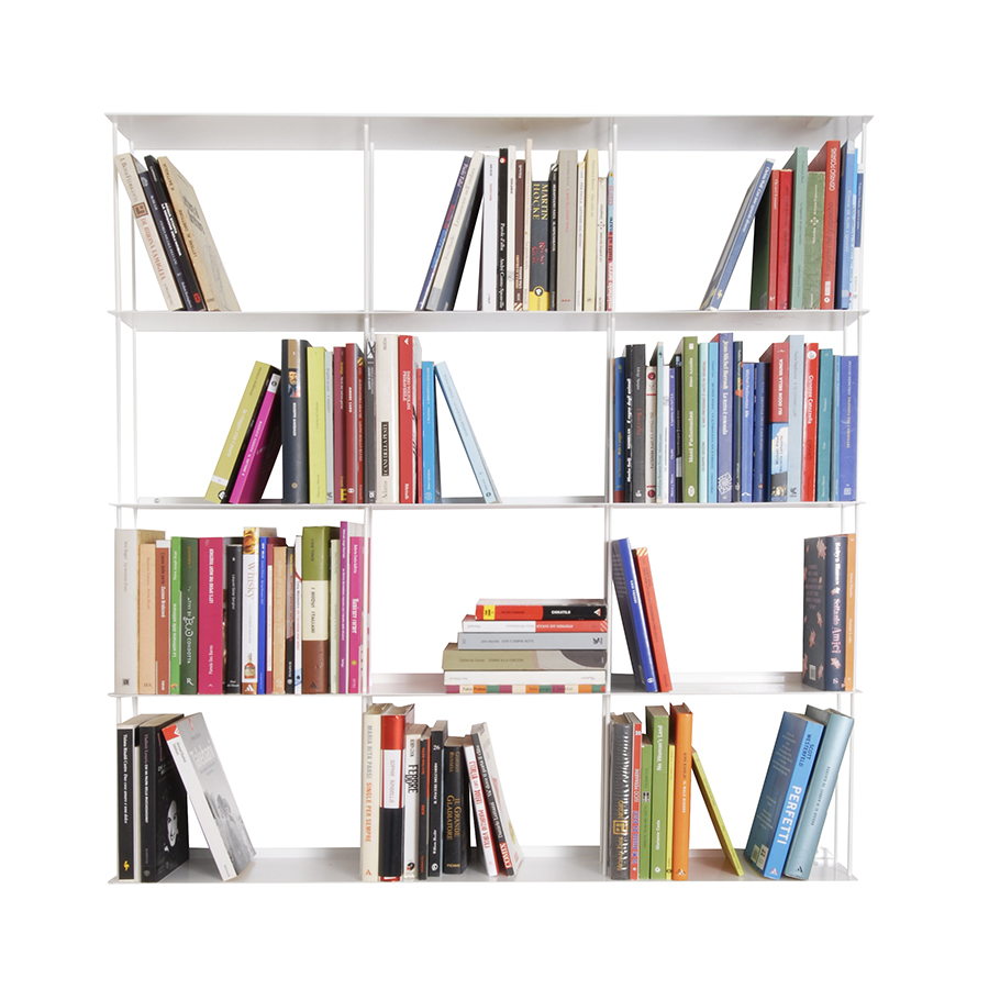 KRIPTONITE bibliothèque murale KROSSING 100 x H 100 cm (Blanc Opaque - Métal)