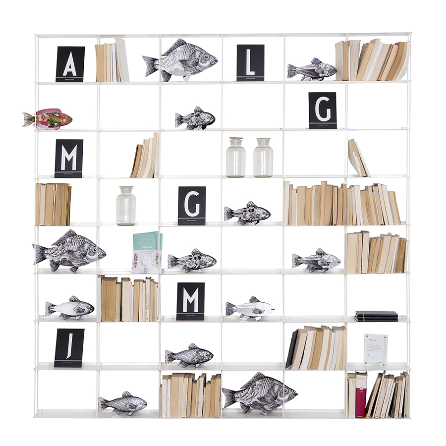 KRIPTONITE bibliothèque murale KROSSING 200 x H 200 cm (Blanc Opaque - Métal)