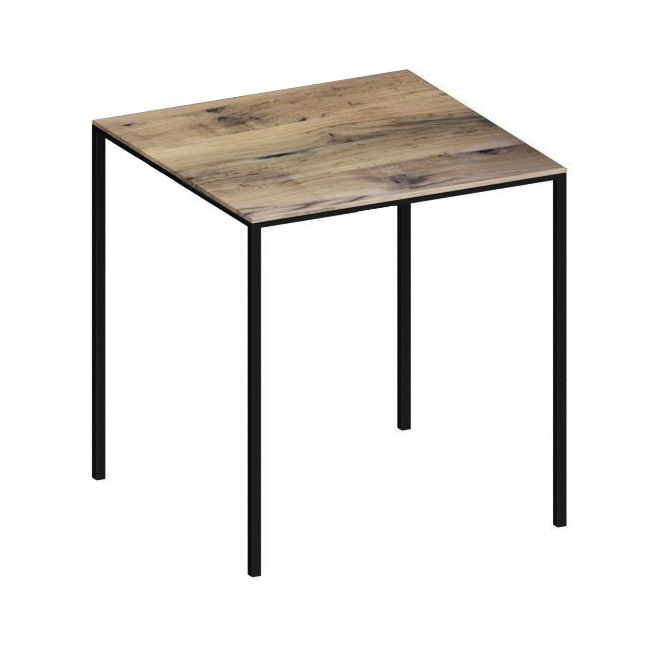 ZEUS table carré MINI TAVOLO 2018 69 x 69 cm (Noir gaufré - bois massif de chêne)