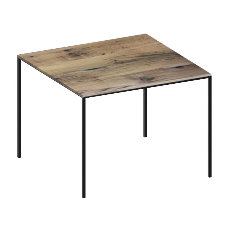ZEUS table carré MINI TAVOLO 2018 99 x 99 cm (Noir gaufré - bois massif de chêne)