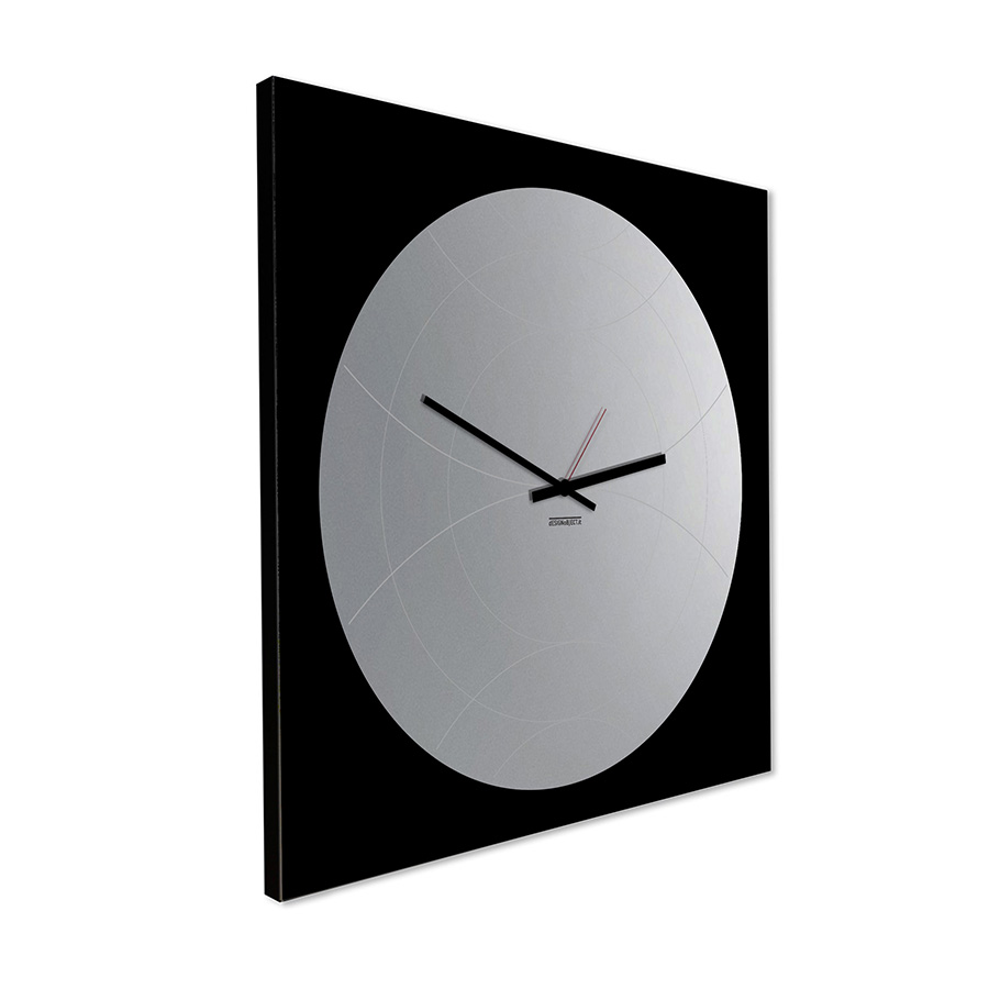 dESIGNoBJECT horloge murale avec mirror ronde NARCISO (Noir - Tôle coupée au laser)