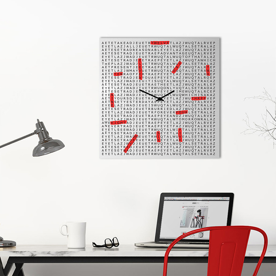 dESIGNoBJECT wall clock CROSSWORD
