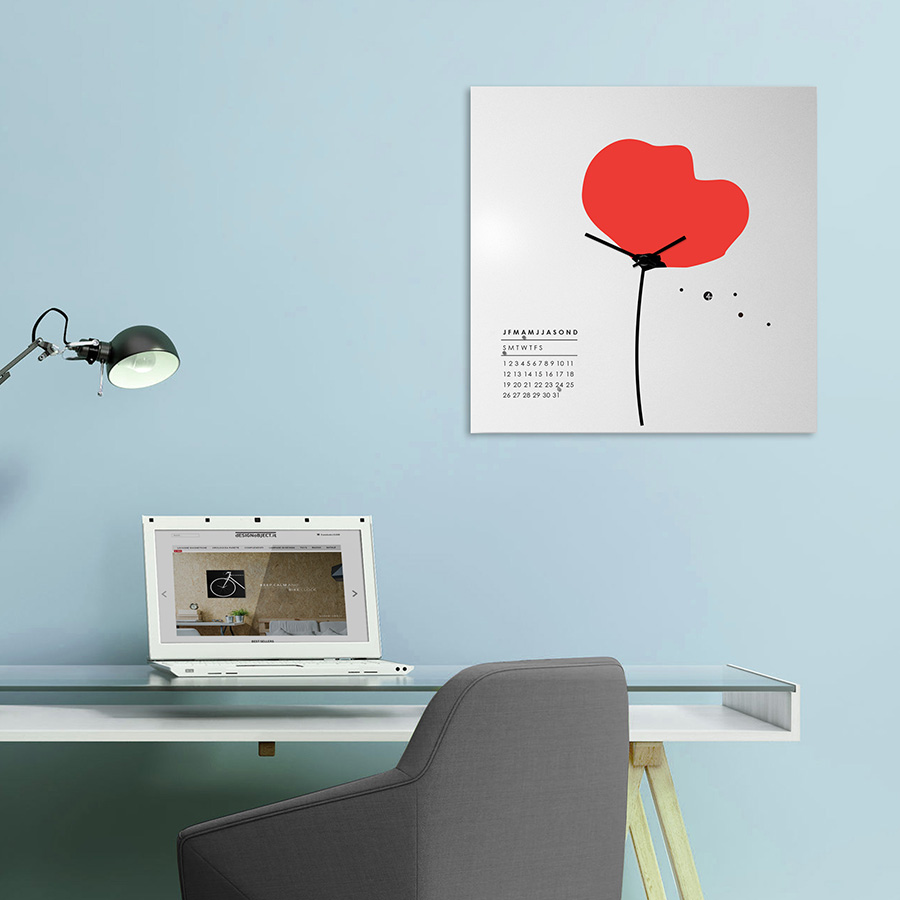 dESIGNoBJECT wall clock PAPAVERO