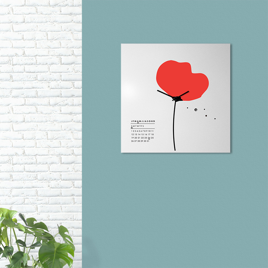 dESIGNoBJECT wall clock PAPAVERO