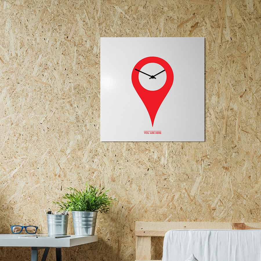 dESIGNoBJECT wall clock YOU ARE HERE