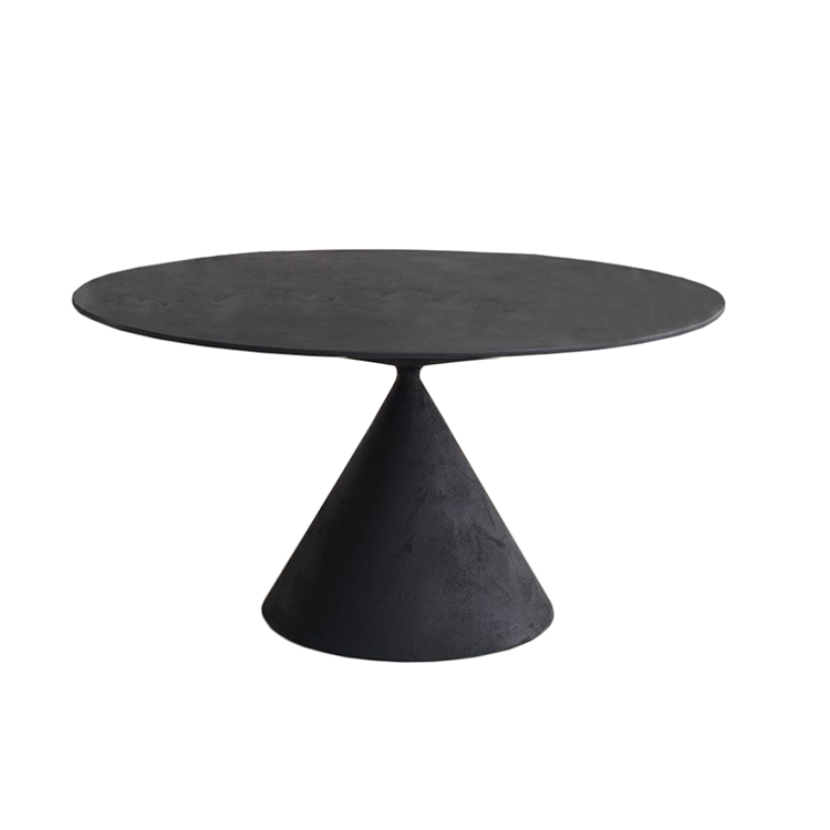 DESALTO table oval CLAY (110x160 cm / Béton noir - Base en polyuréthane / Plateau MDF avec revêtemen