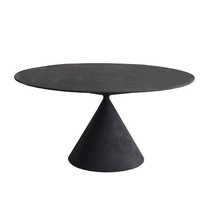 DESALTO table oval CLAY (120x180 cm / Béton noir - Base en polyuréthane / Plateau MDF avec revêtemen