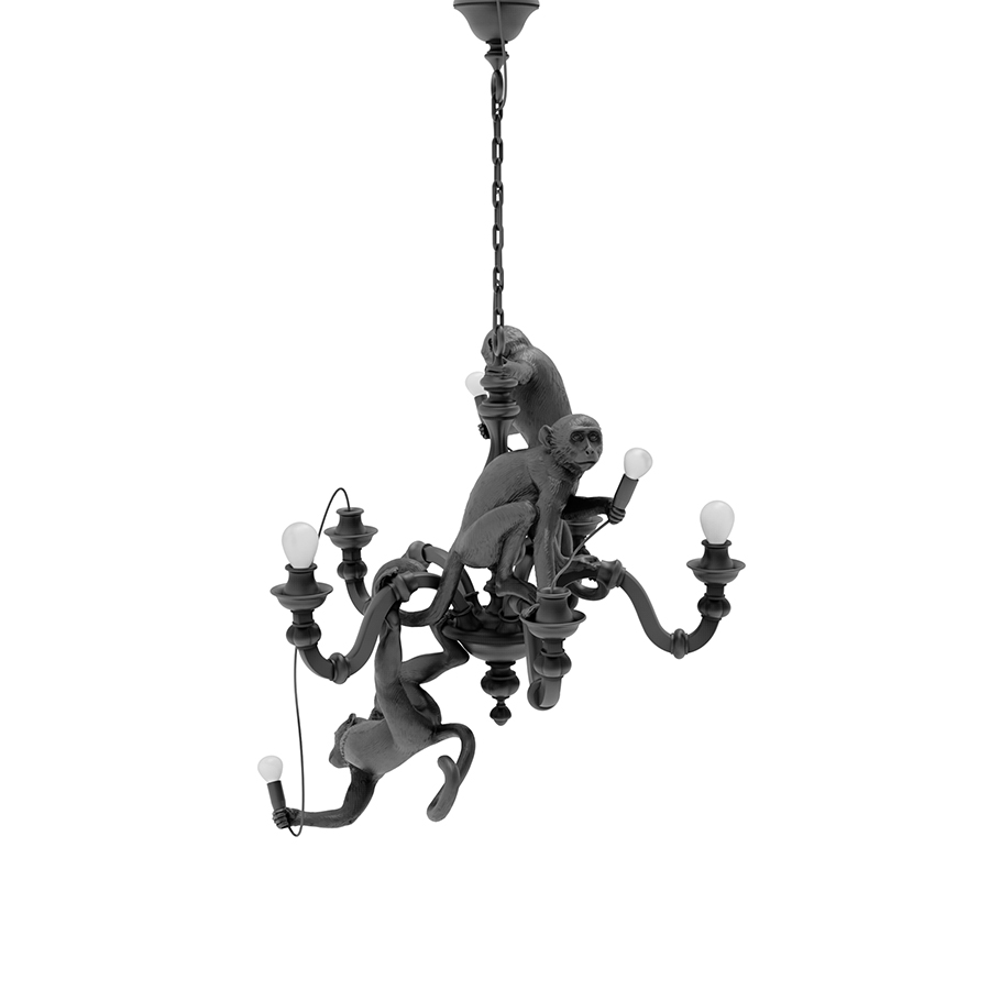 SELETTI suspension lamp MONKEY CHANDELIER BLACK