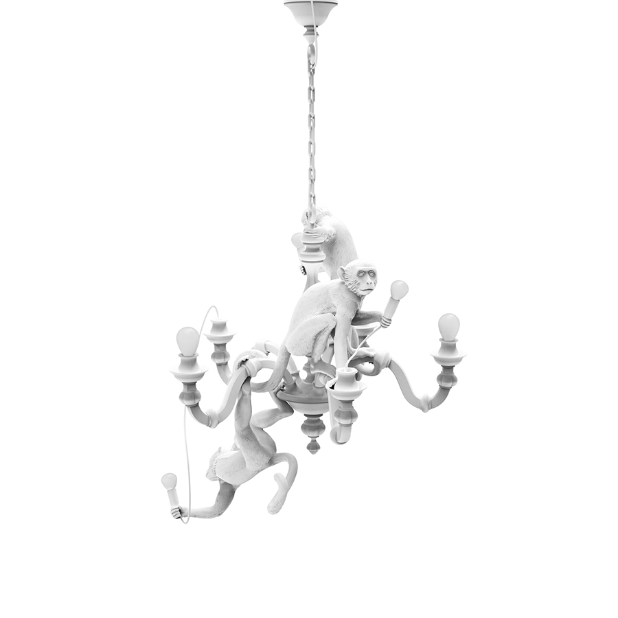 SELETTI suspension lamp MONKEY CHANDELIER WHITE