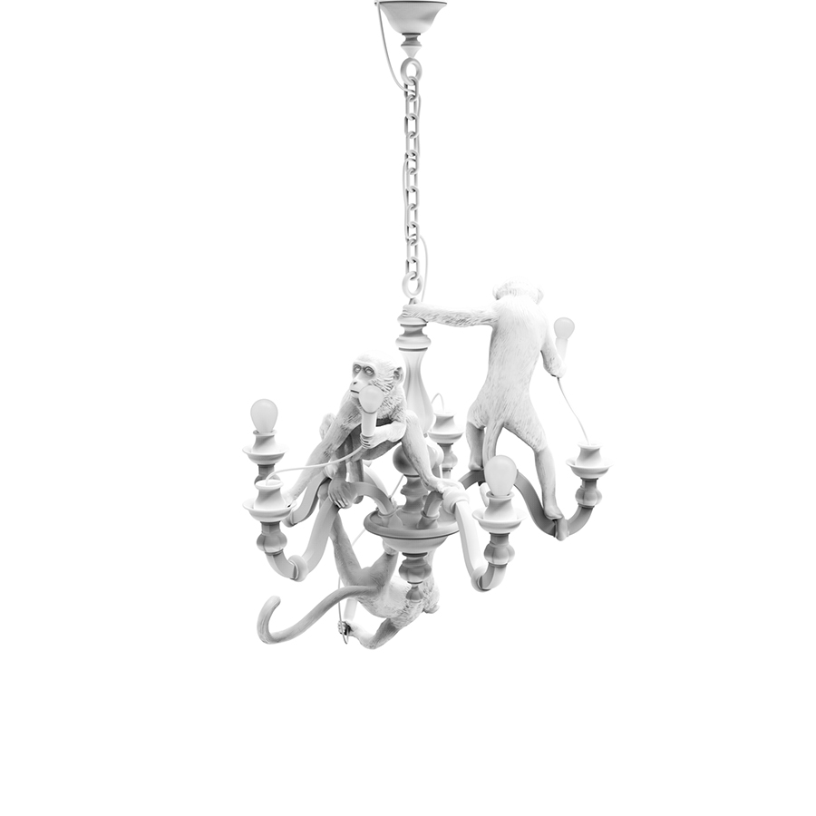 SELETTI suspension lamp MONKEY CHANDELIER WHITE
