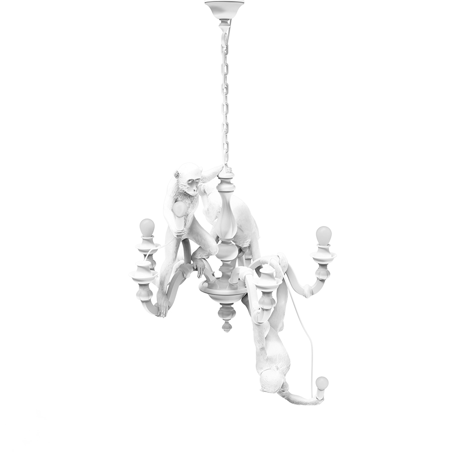 SELETTI suspension lamp MONKEY CHANDELIER WHITE