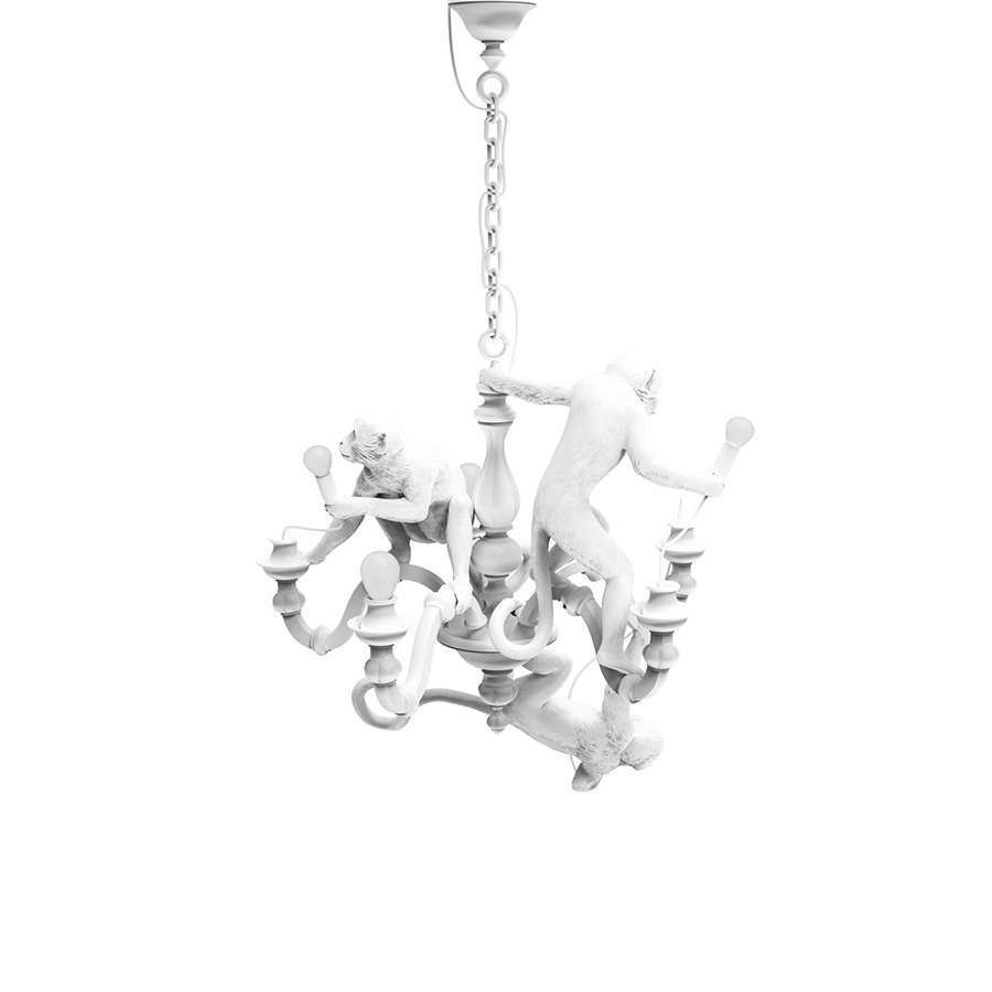 SELETTI suspension lamp MONKEY CHANDELIER WHITE